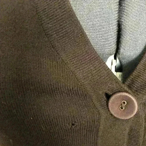 MERONA chocolate dark brown cardigan with buttons women X-SMALL - Picture 4 of 6